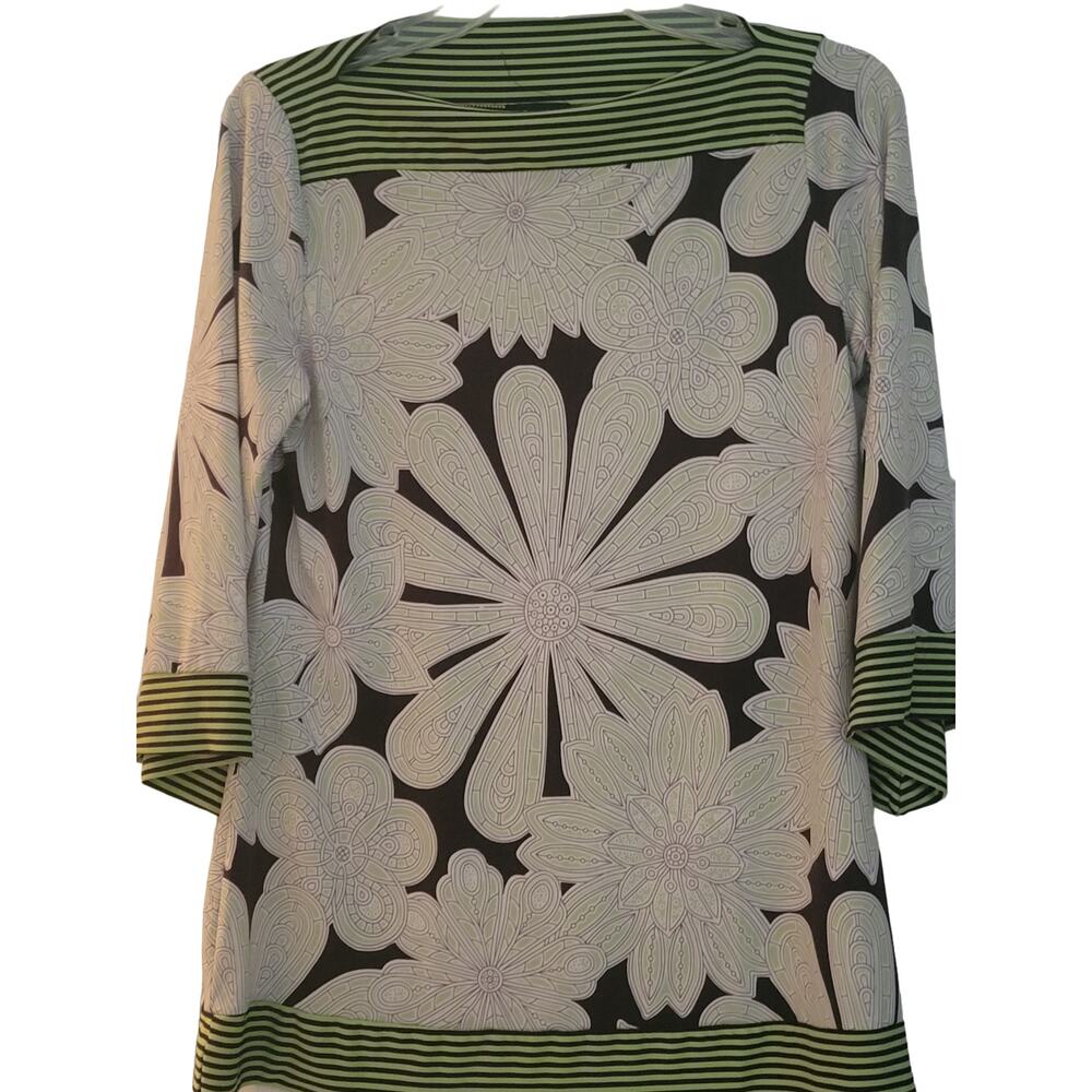 Vintage Cocomo 3/4 Sleeve Women Top Floral Med Hippy Colorful Retro 70s See Note
